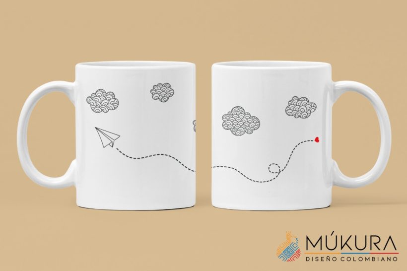 Mug Sublimado Avión de Papel